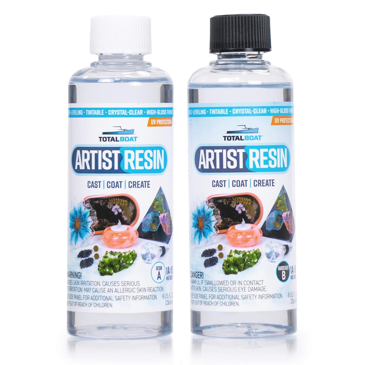 Artist Epoxy Resin - 16 Oz. Pint Kit with 1:1 Mix Ratio and UV Resistance - High-Gloss, Crystal-Clear Casting Formula for Artwork, Charms, Crafts, Jewelry, and Tumblers